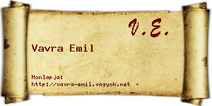 Vavra Emil névjegykártya